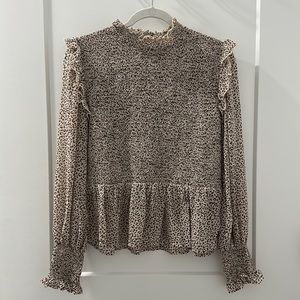 Ruched Leopard Print top